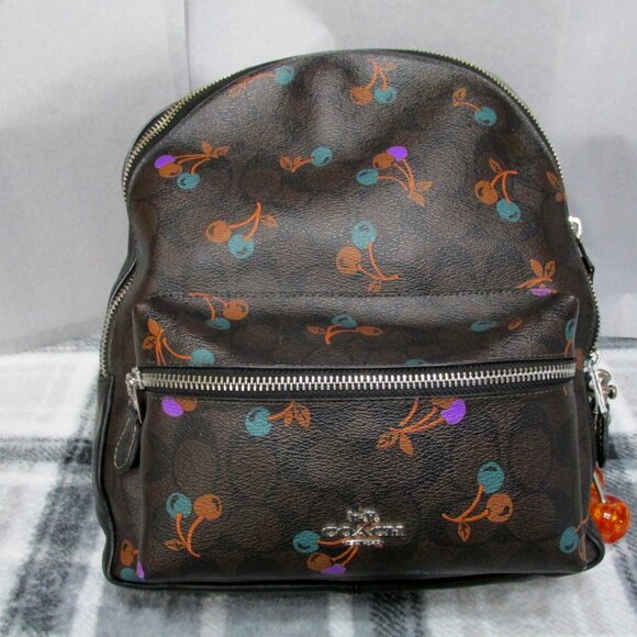 Handbags - P90-Rare NWOT Coach Charlie Cherry Print Signature Backpack